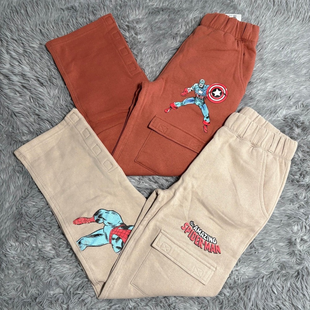 Marvel Super Hero Spiderman Hulk Sweatpants Bundle Boys Youth Small NEW